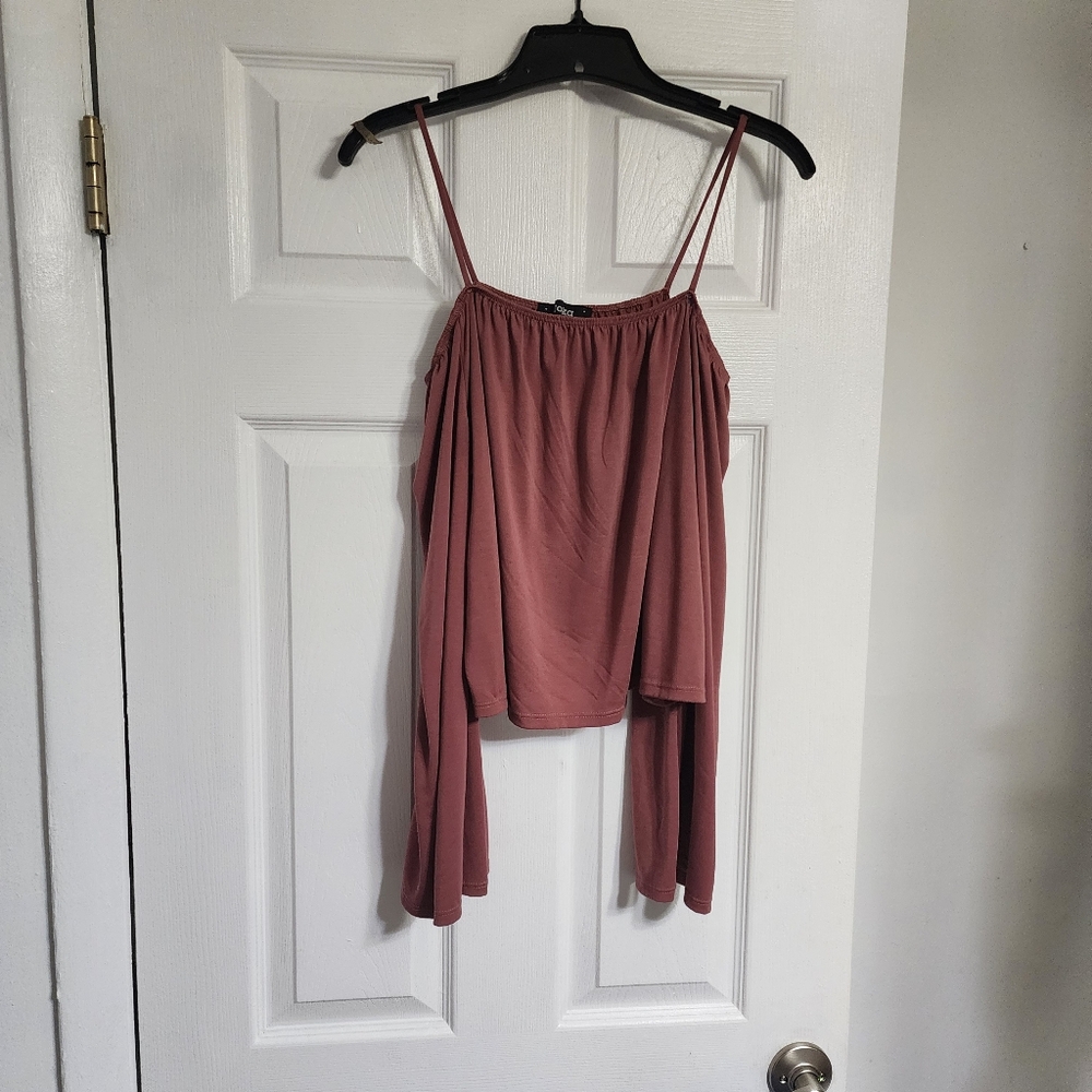 Women's Mauve Off-Shoulder Top